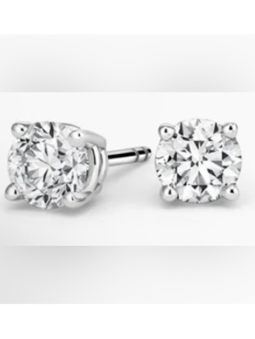 AXNT Classic Round Solitaire Stud Moissinate 925 Silver Screwback Earrings NWT